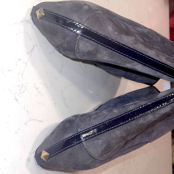 Guillaume Hinfray Blue Gold Suede Platform Shoes - Picture 8 of 11